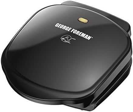 George Foreman 2-Serving Classic Plate Electric Indoor Grill and Panini Press, Black, Small Compact Size, GR10B - Image 2