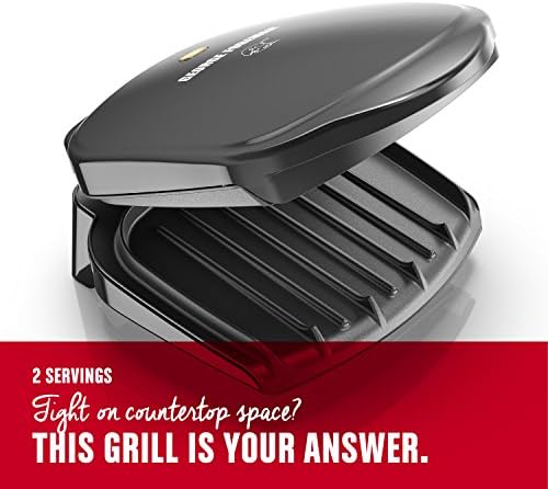 George Foreman 2-Serving Classic Plate Electric Indoor Grill and Panini Press, Black, Small Compact Size, GR10B - Image 4