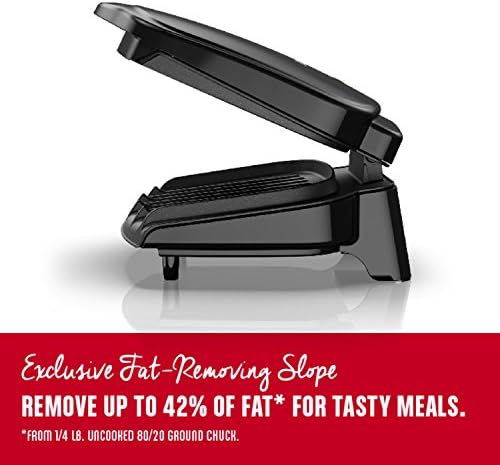 George Foreman 2-Serving Classic Plate Electric Indoor Grill and Panini Press, Black, Small Compact Size, GR10B - Image 7