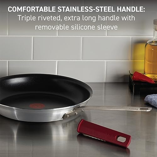 T-fal Professional VX3 Brushed Nonstick Fry Pan with Stainless Steel Handle 8.5Inch, Oven Broiler Safe 400F, Cookware, Pots and Pans, Skillet, Restaurant & Business Grade, Certified NSF and CBA, Black - Image 6