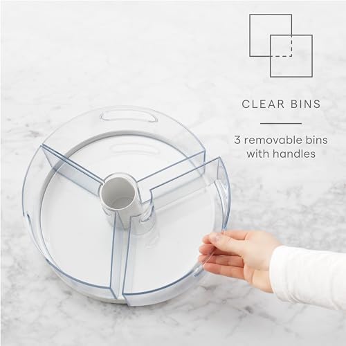 YouCopia Crazy Susan Lazy Susan Organizer, 3 BPA-Free Removable Clear Bins with Handles, Rotating Storage Turntable for Kitchen Cabinet, Pantry and Bathroom Organization - Image 3